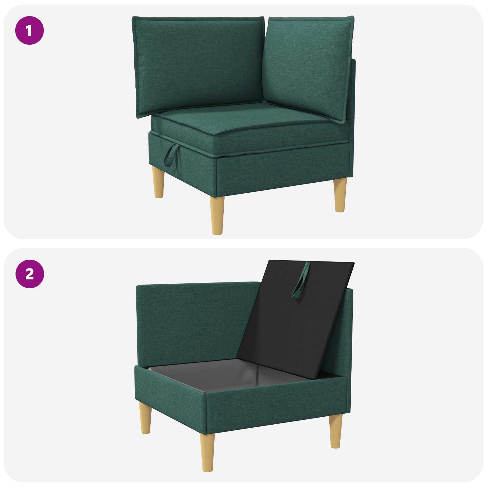vidaXL Sofa z miejscem do przechowywania tkanina
