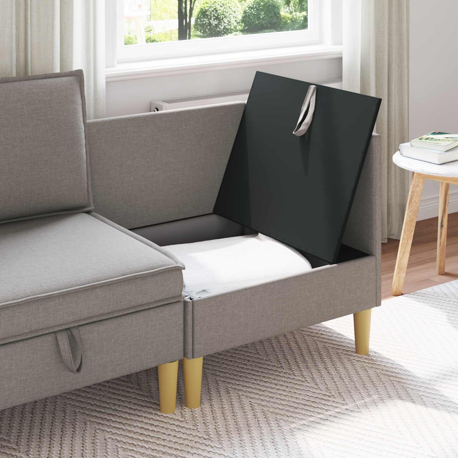 vidaXL Sofa z miejscem do przechowywania tkanina