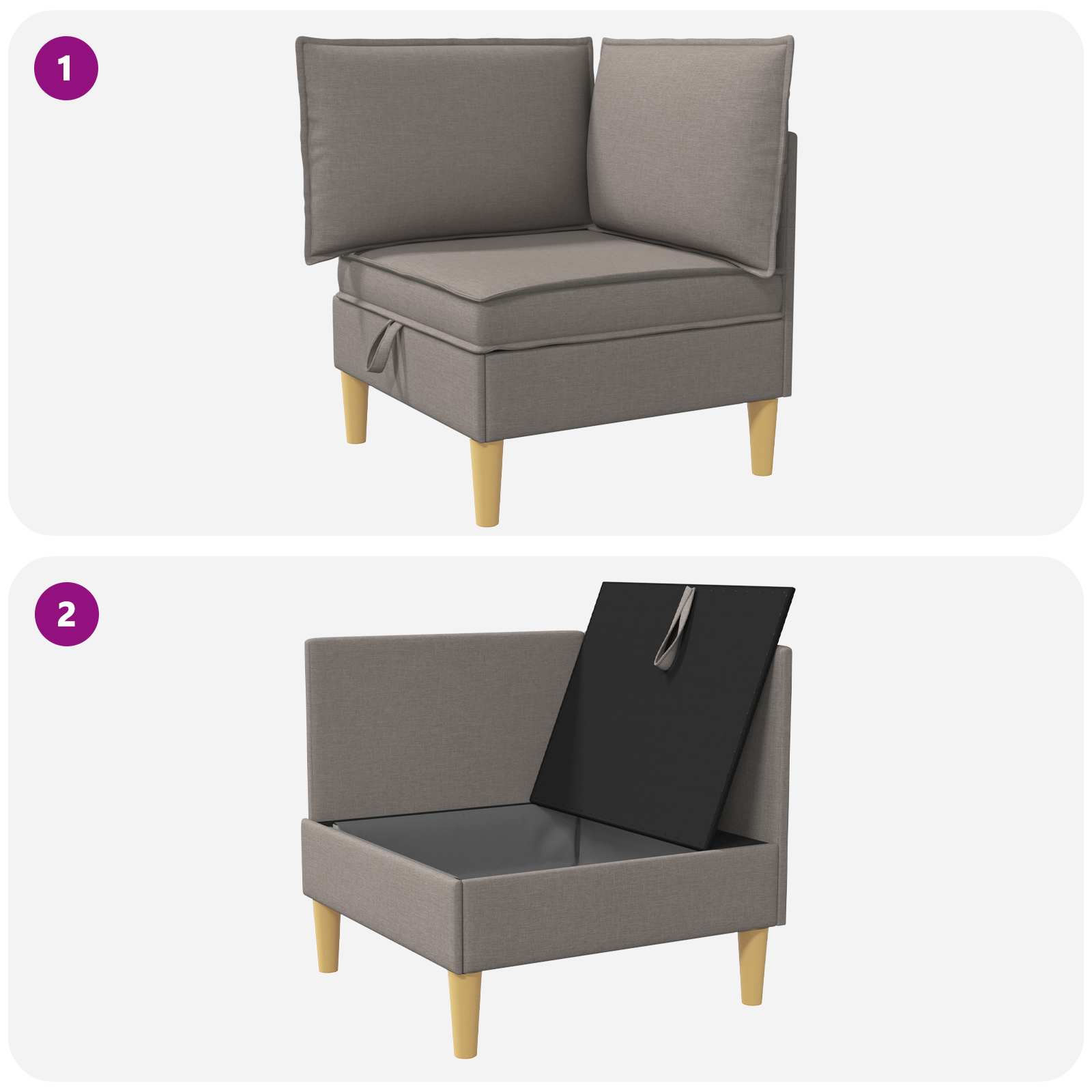 vidaXL Sofa z miejscem do przechowywania tkanina