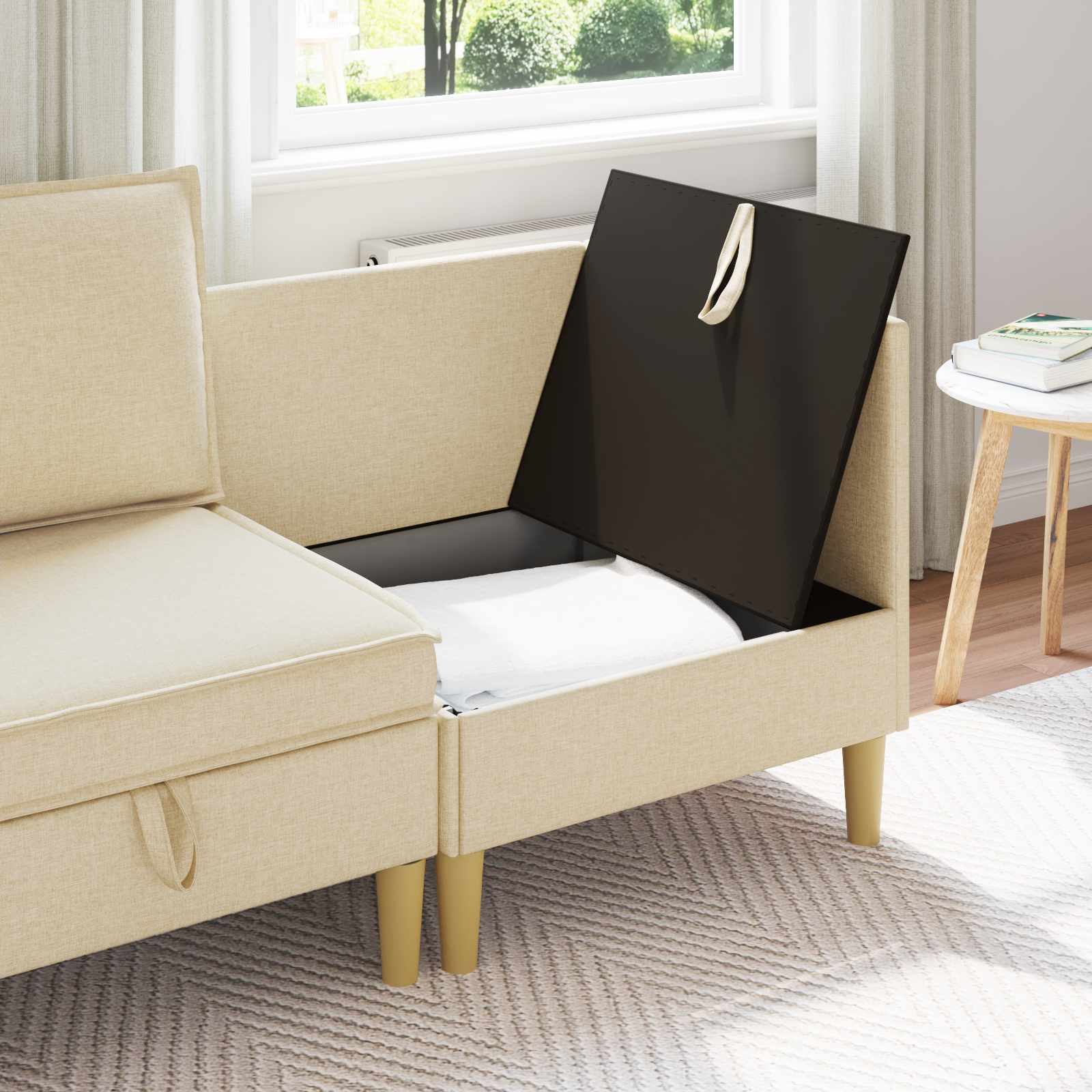 vidaXL Sofa z miejscem do przechowywania tkanina