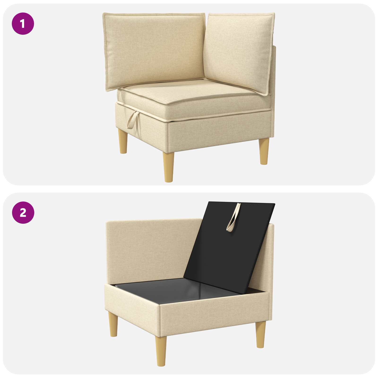 vidaXL Sofa z miejscem do przechowywania tkanina