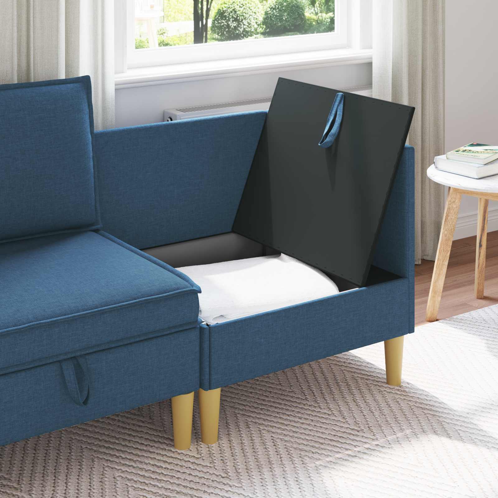 vidaXL Sofa z miejscem do przechowywania tkanina