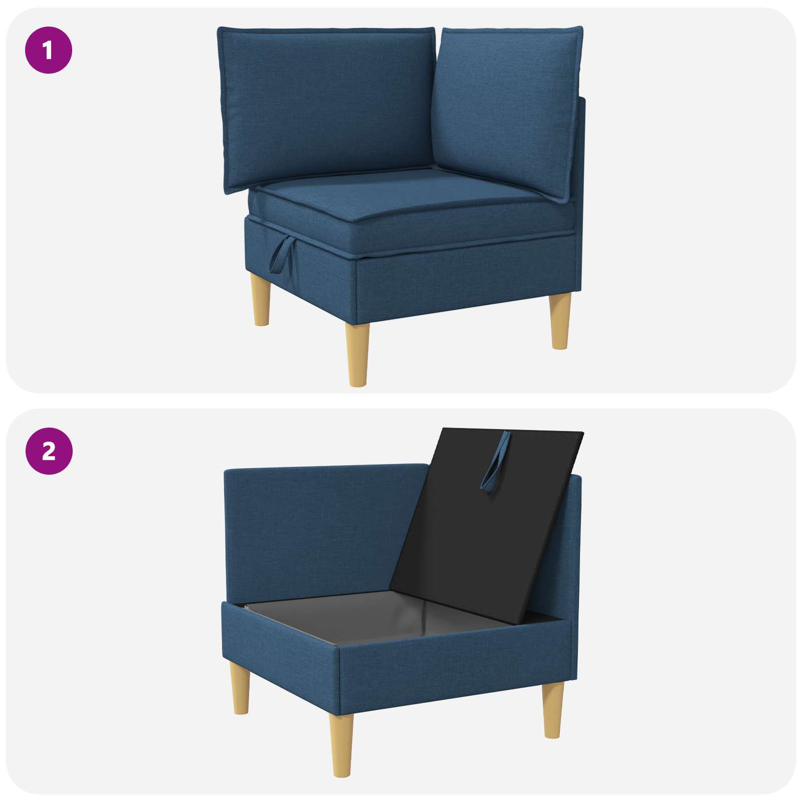 vidaXL Sofa z miejscem do przechowywania tkanina