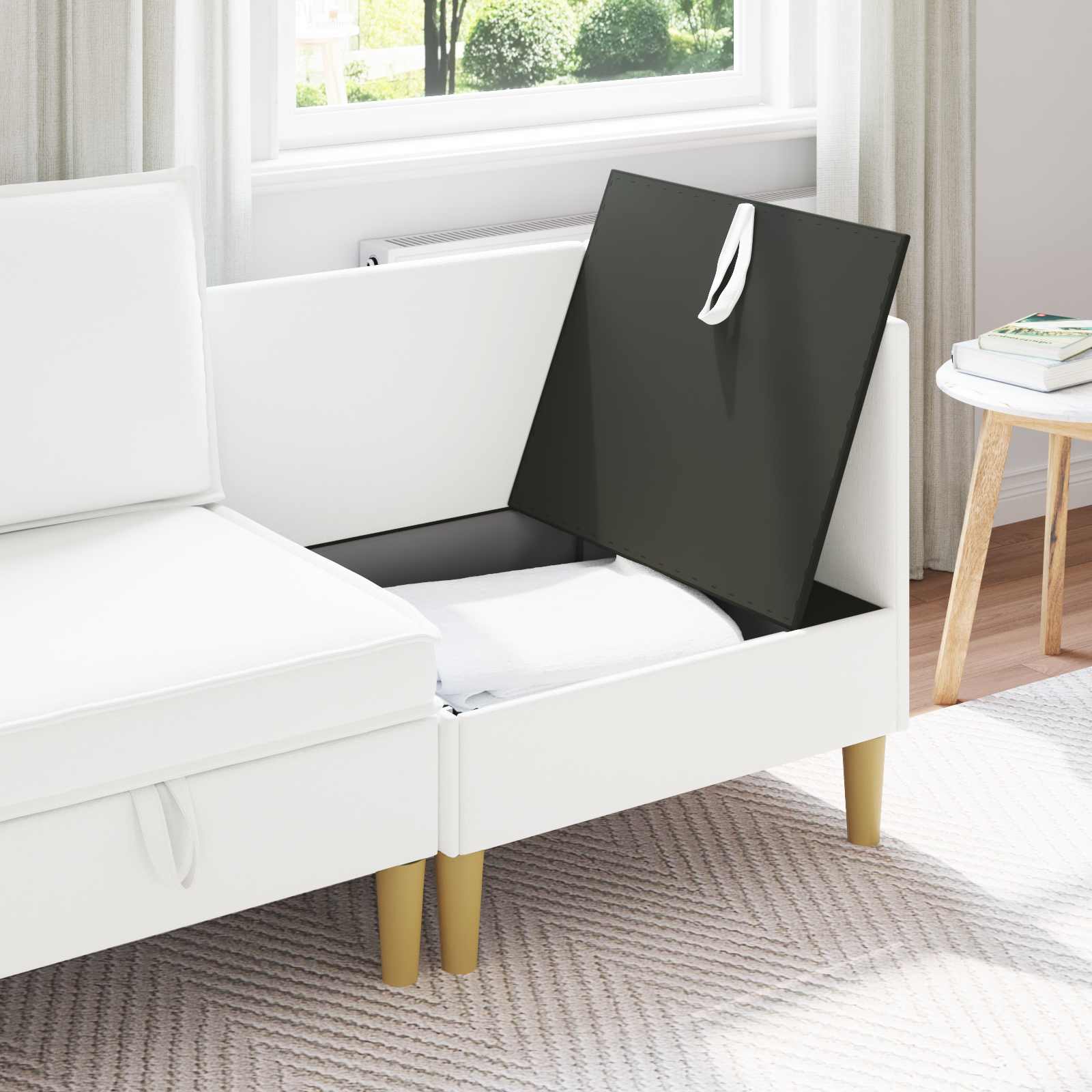 vidaXL Sofa z miejscem do przechowywania tkanina