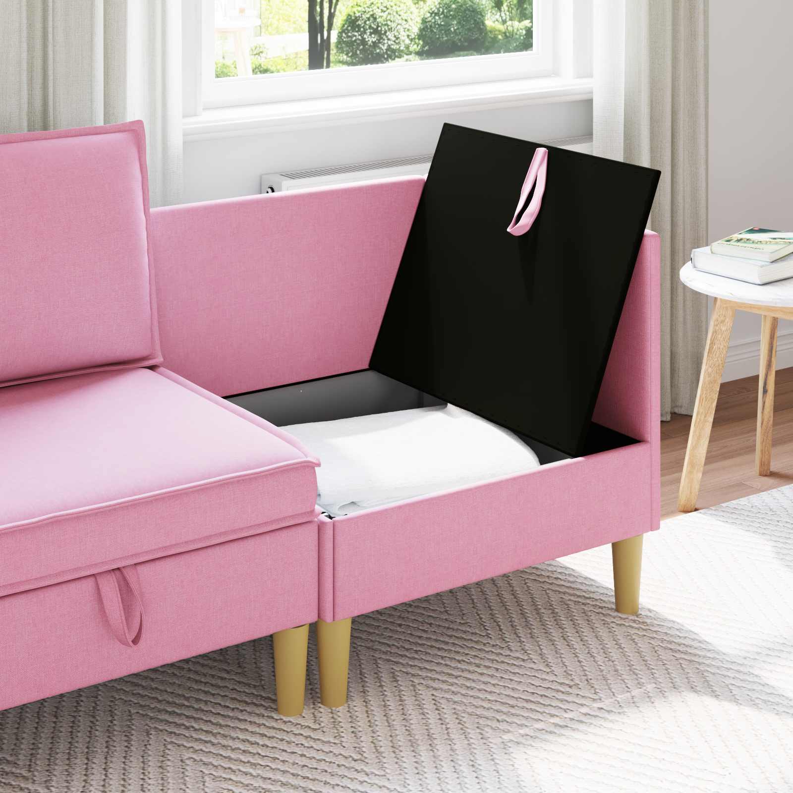 vidaXL Sofa z miejscem do przechowywania tkanina