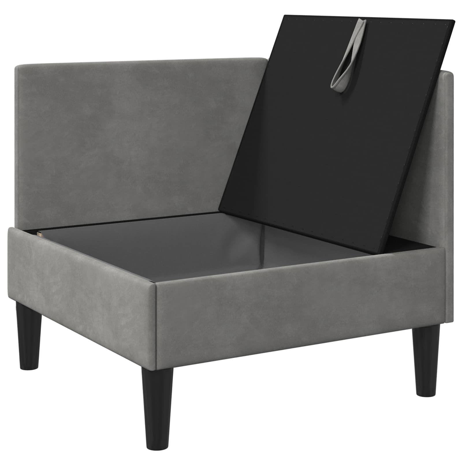 vidaXL Sofa z miejscem do przechowywania jasnoszary Welur