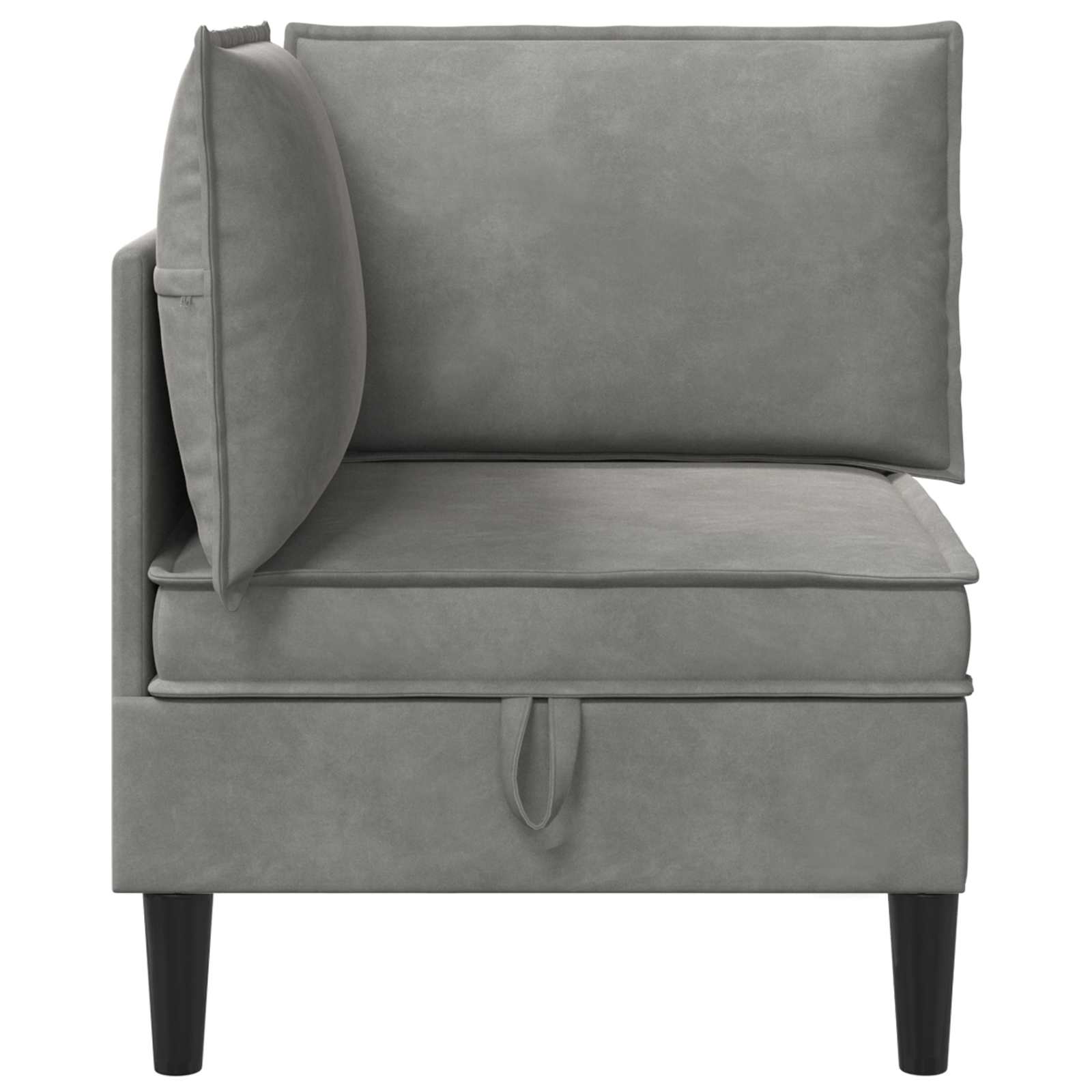 vidaXL Sofa z miejscem do przechowywania jasnoszary Welur