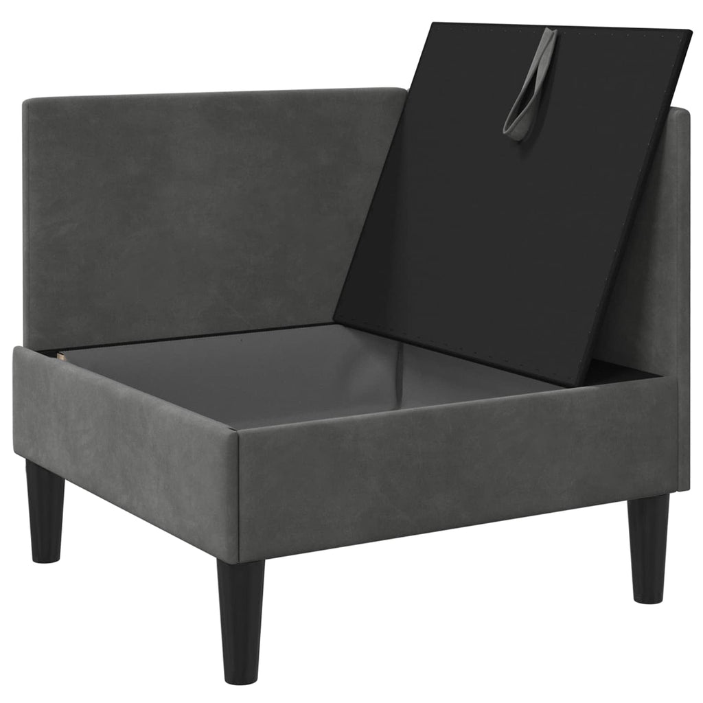 vidaXL Sofa z miejscem do przechowywania ciemnoszary Welur