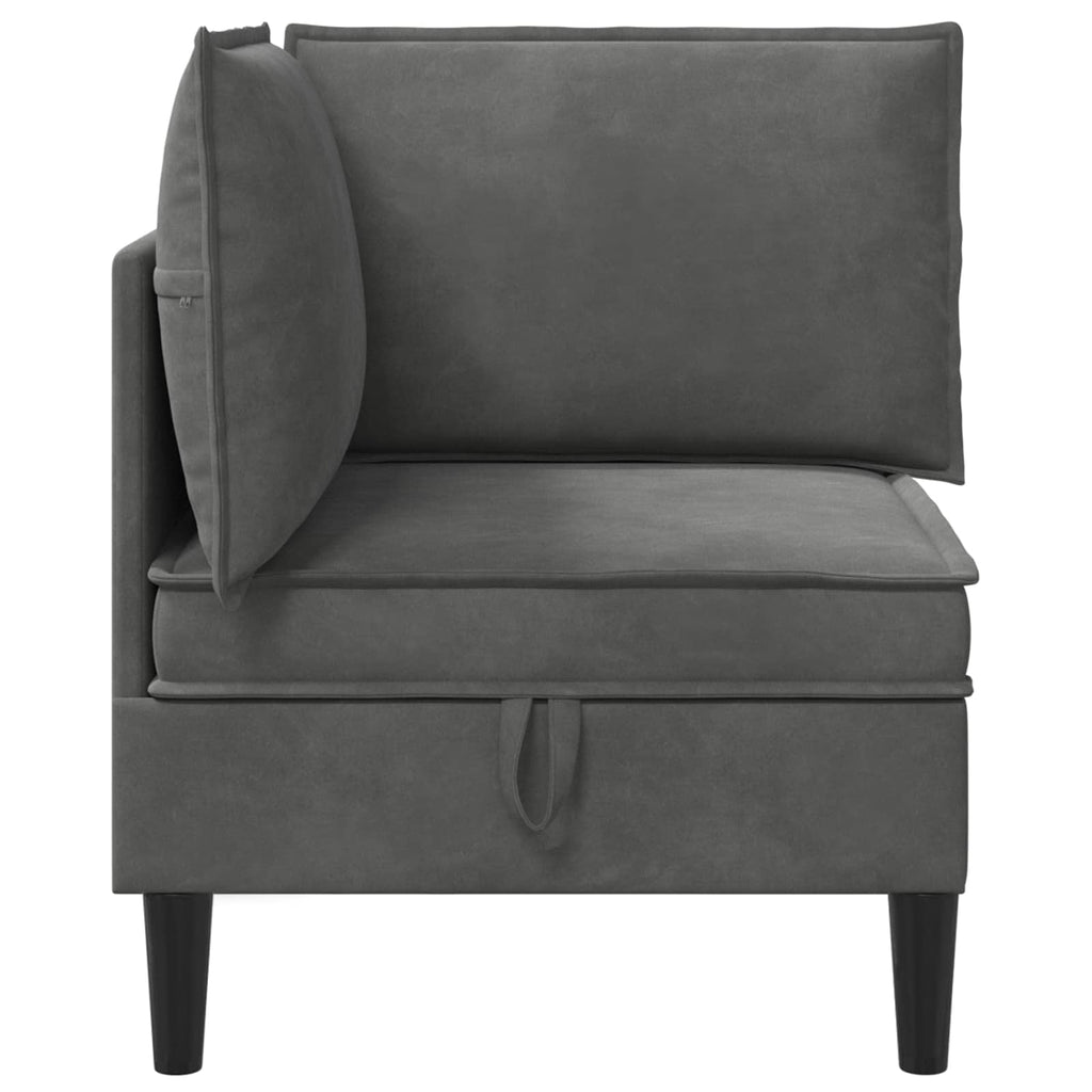 vidaXL Sofa z miejscem do przechowywania ciemnoszary Welur