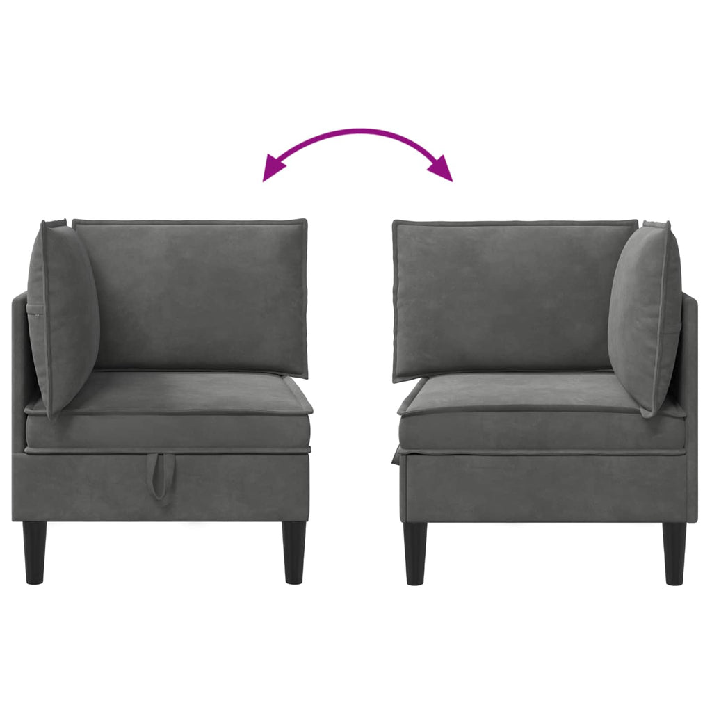 vidaXL Sofa z miejscem do przechowywania ciemnoszary Welur