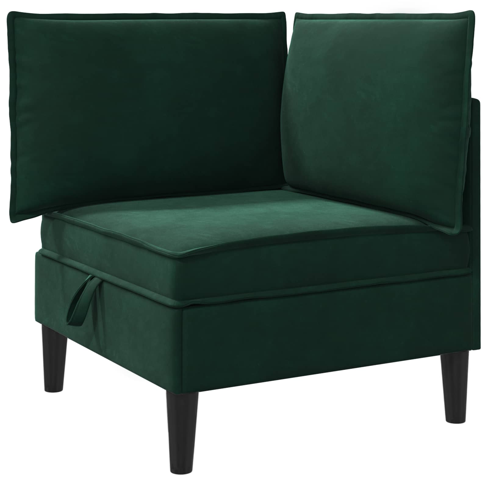 vidaXL Sofa z miejscem do przechowywania Ciemnozielony Welur