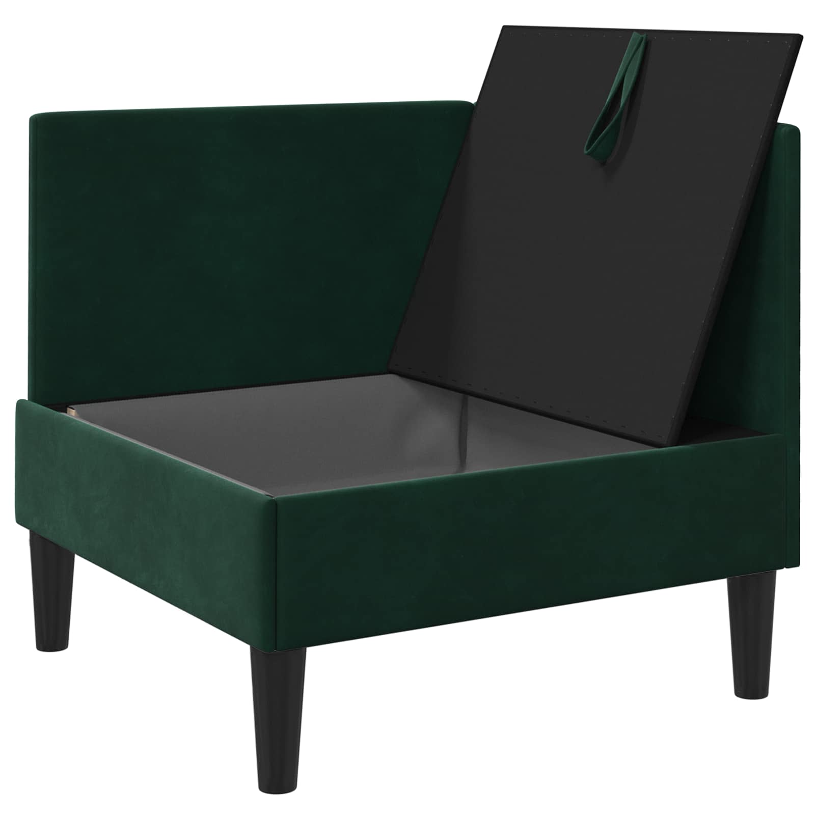 vidaXL Sofa z miejscem do przechowywania Ciemnozielony Welur