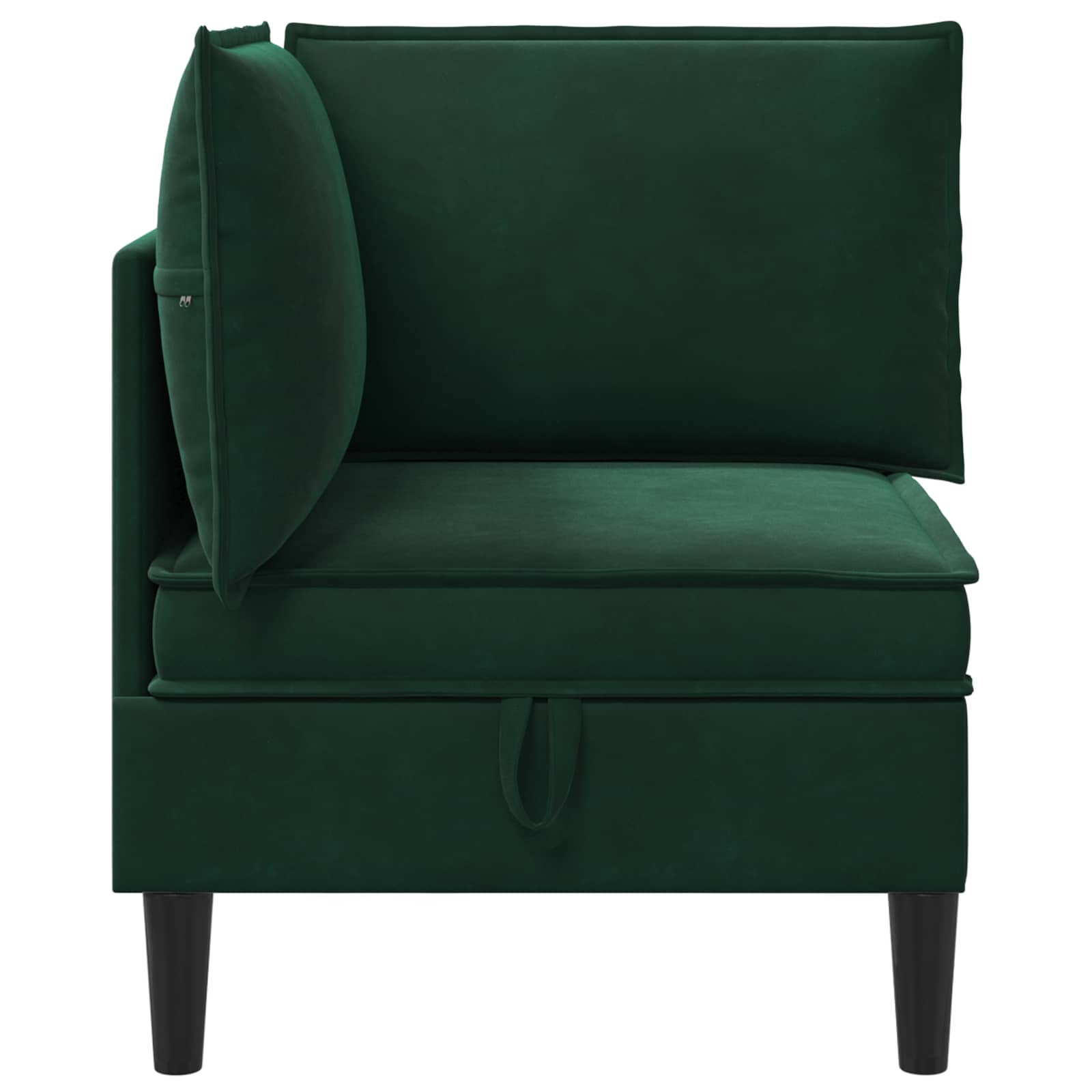 vidaXL Sofa z miejscem do przechowywania Ciemnozielony Welur