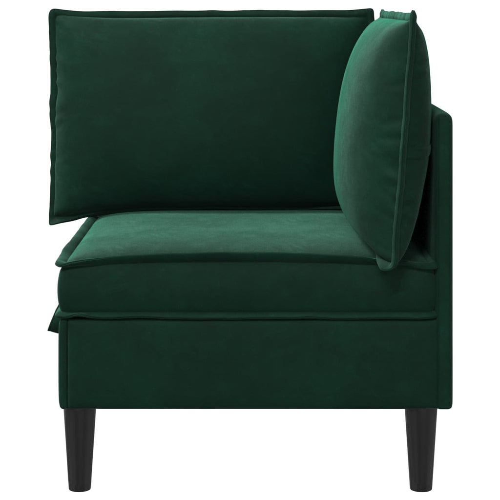 vidaXL Sofa z miejscem do przechowywania Ciemnozielony Welur