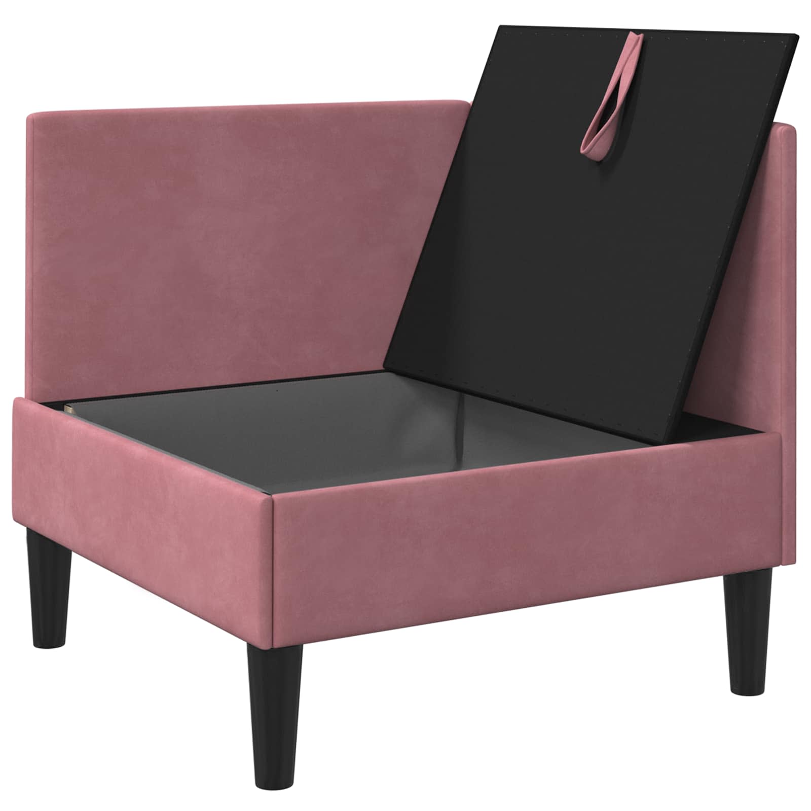 vidaXL Sofa z miejscem do przechowywania różowy Welur