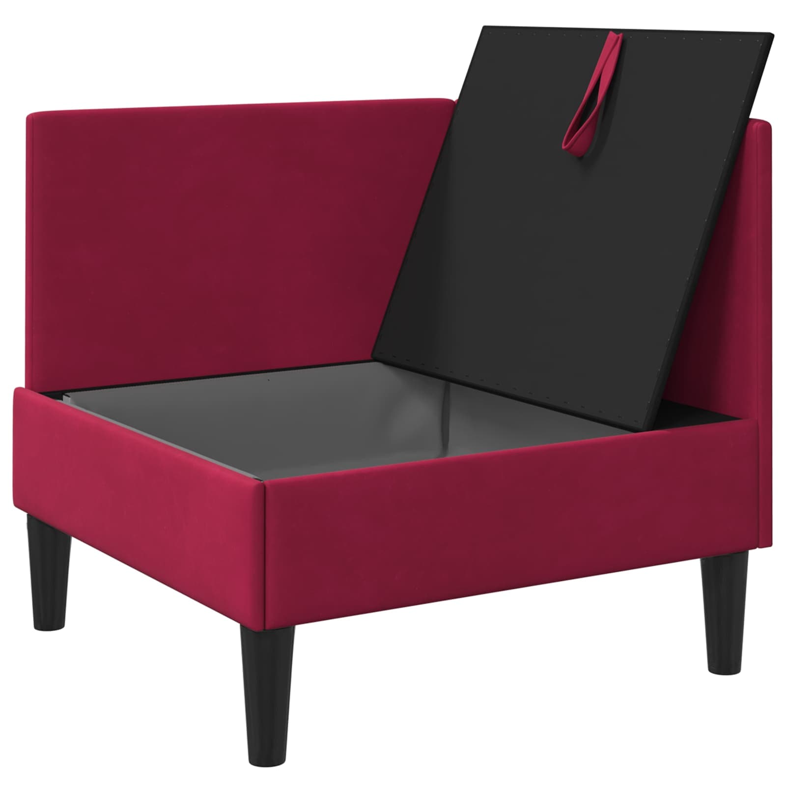 vidaXL Sofa z miejscem do przechowywania Czerwone wino Welur