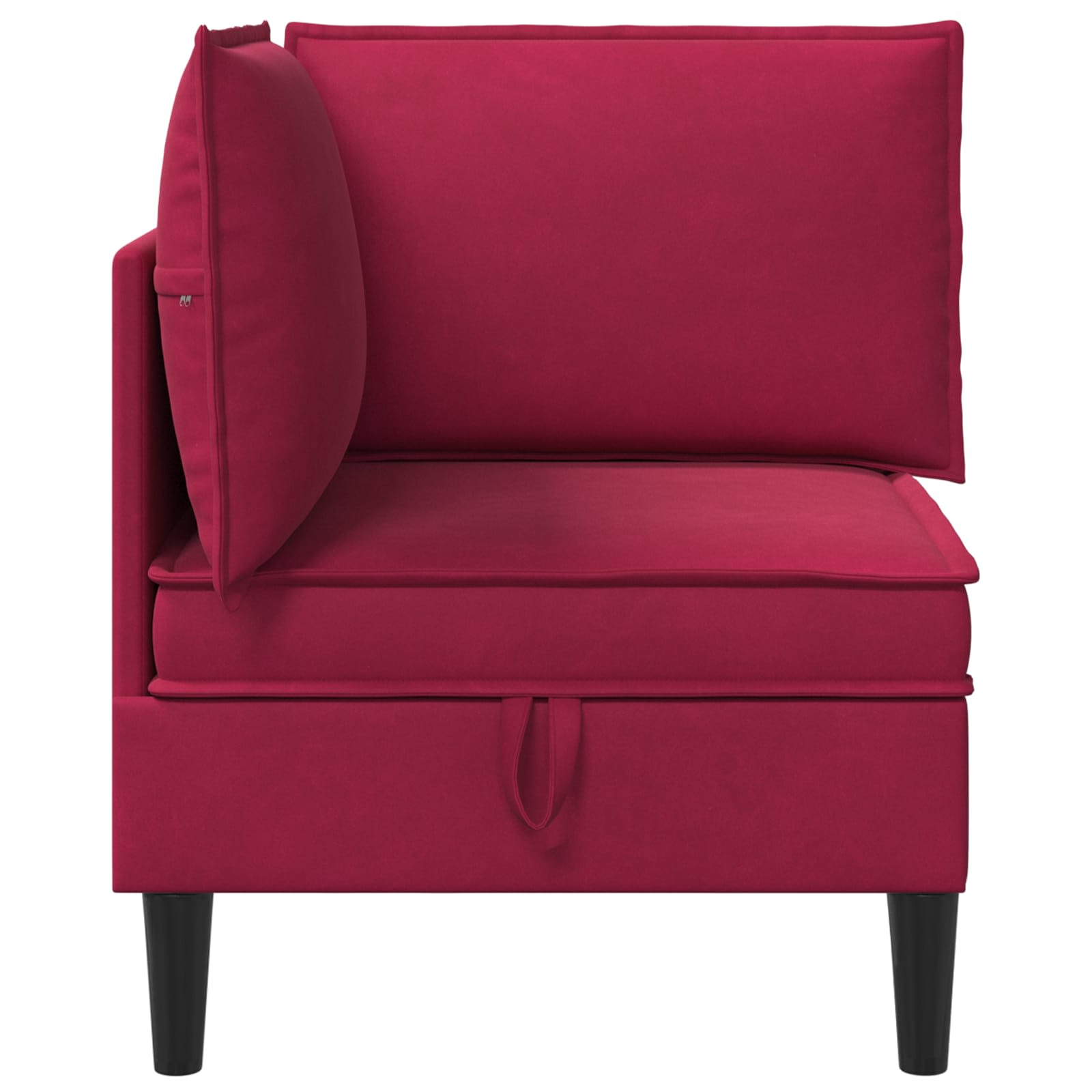 vidaXL Sofa z miejscem do przechowywania Czerwone wino Welur