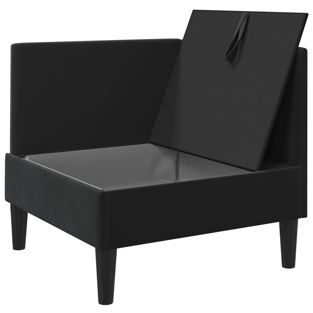 vidaXL Sofa z miejscem do przechowywania Czarny Welur