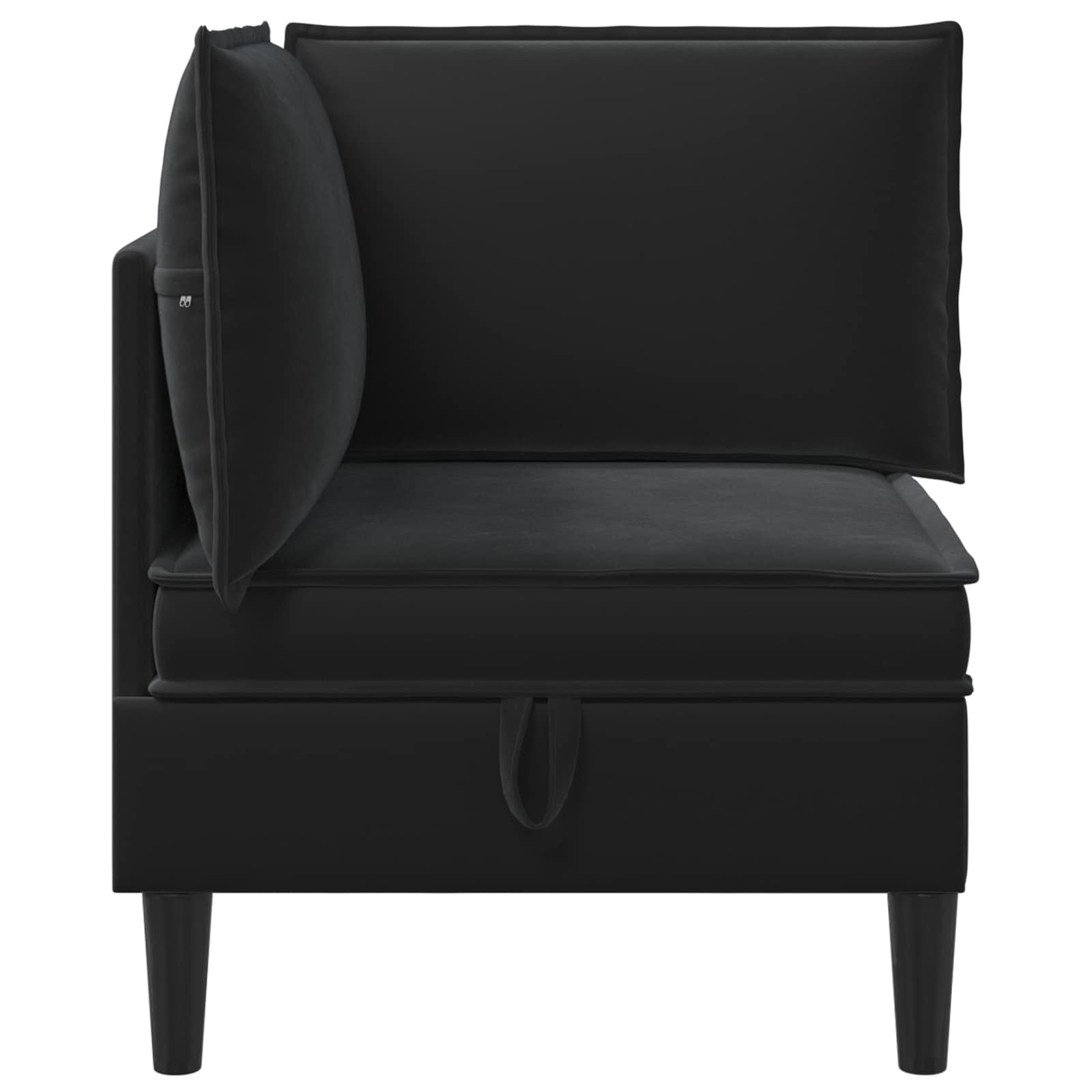 vidaXL Sofa z miejscem do przechowywania Czarny Welur