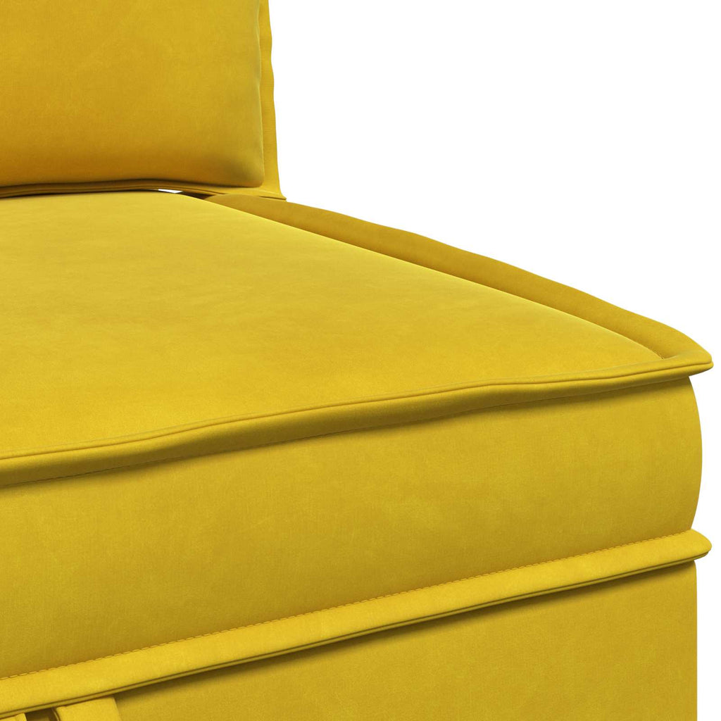 vidaXL Sofa z miejscem do przechowywania żółty Welur