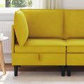 vidaXL Sofa z miejscem do przechowywania żółty Welur