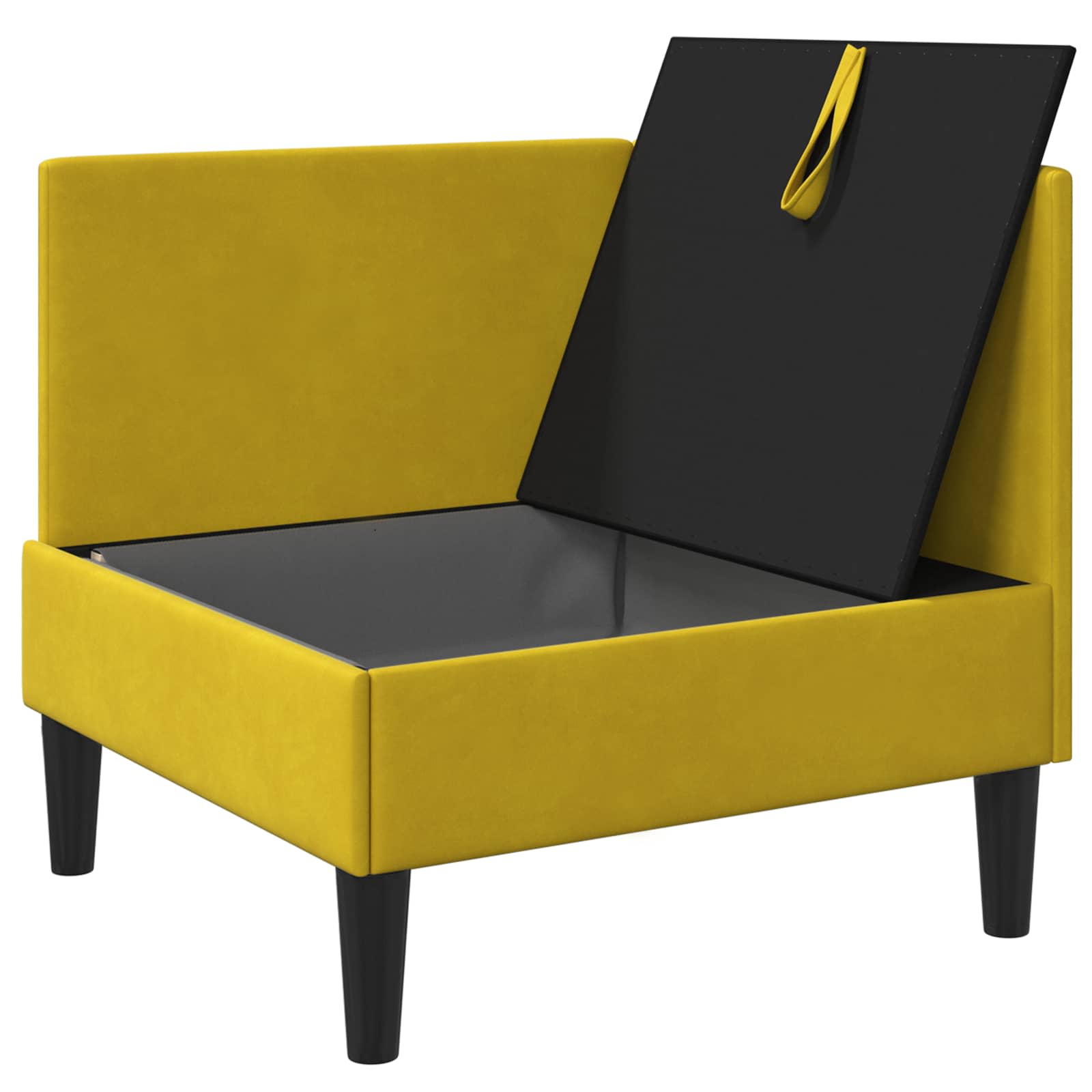 vidaXL Sofa z miejscem do przechowywania żółty Welur