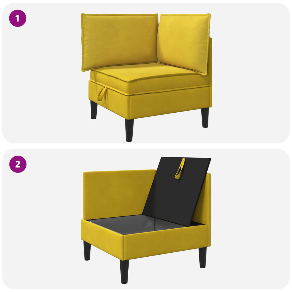 vidaXL Sofa z miejscem do przechowywania żółty Welur