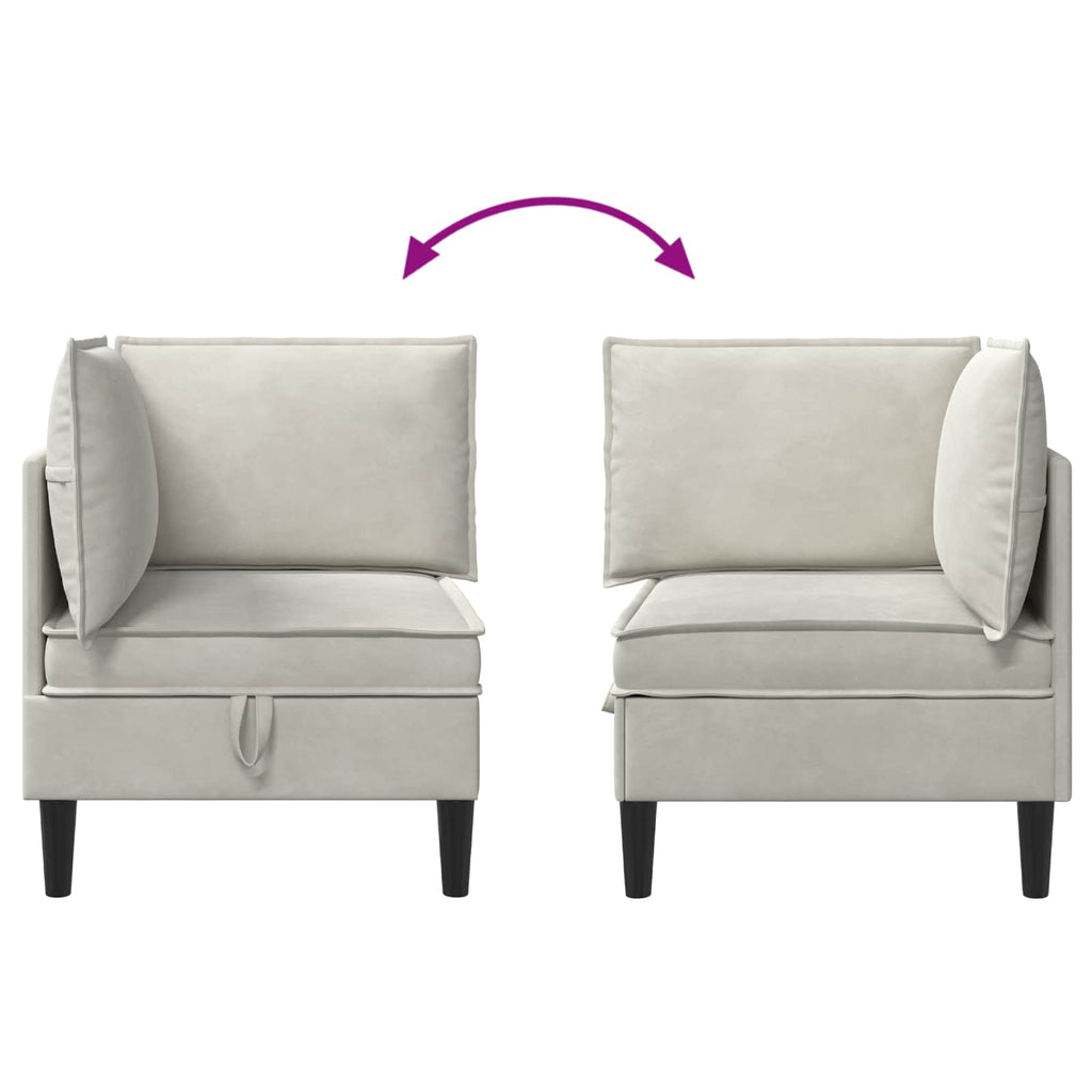 vidaXL Sofa z miejscem do przechowywania kremowy Welur