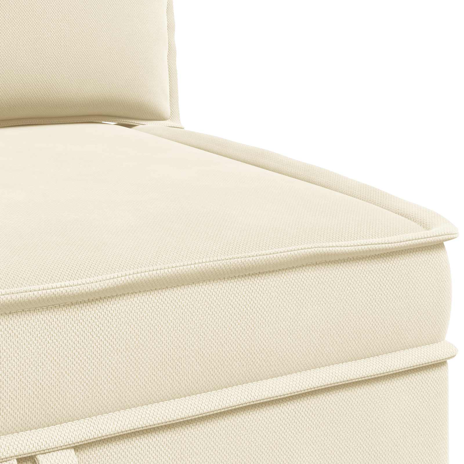 vidaXL Rogowa Sofa z Przechowywaniem kremowy Welur