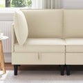 vidaXL Rogowa Sofa z Przechowywaniem kremowy Welur