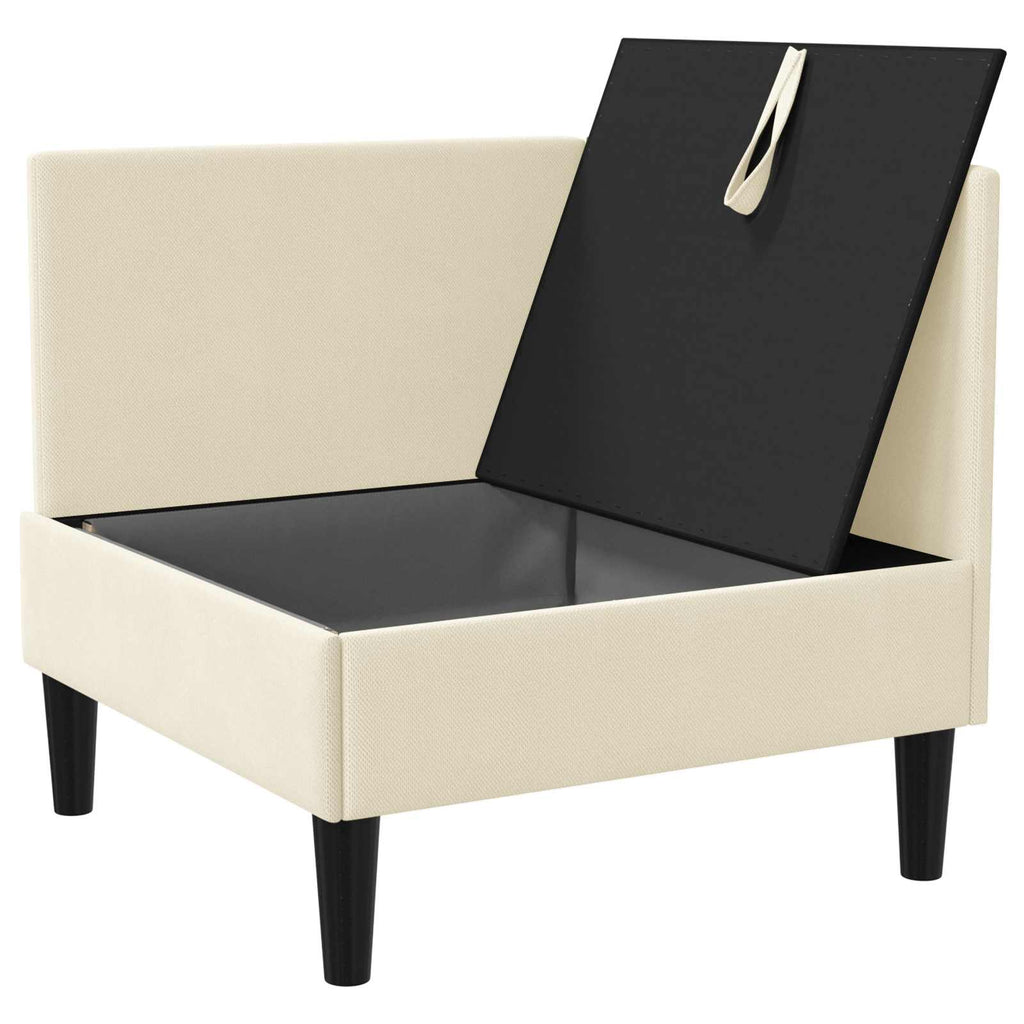 vidaXL Rogowa Sofa z Przechowywaniem kremowy Welur