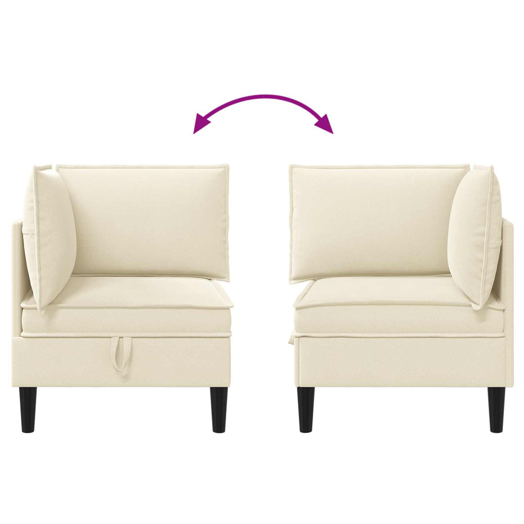 vidaXL Rogowa Sofa z Przechowywaniem kremowy Welur