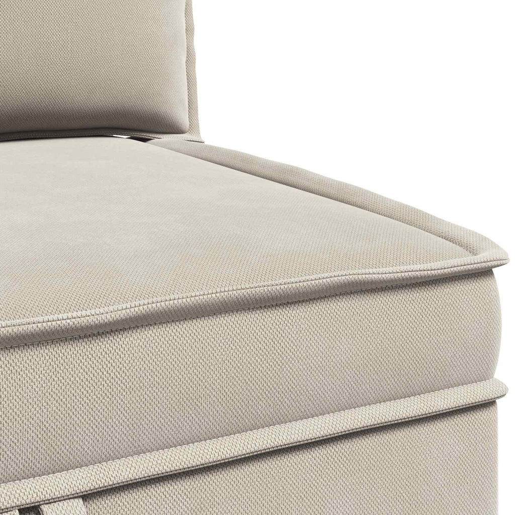 vidaXL Rogowa Sofa z Przechowywaniem Owies Welur