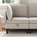 vidaXL Rogowa Sofa z Przechowywaniem Owies Welur