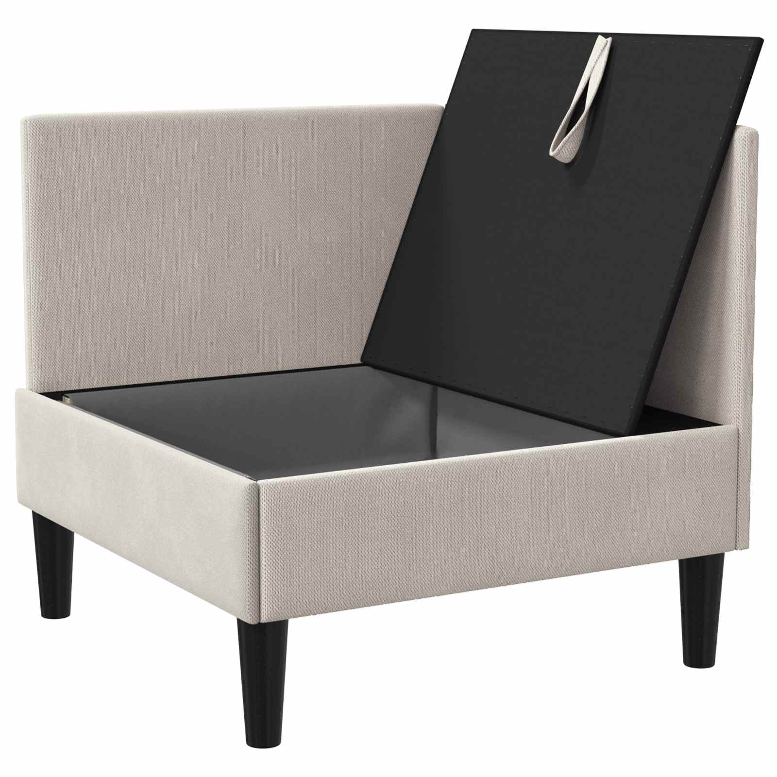 vidaXL Rogowa Sofa z Przechowywaniem Owies Welur