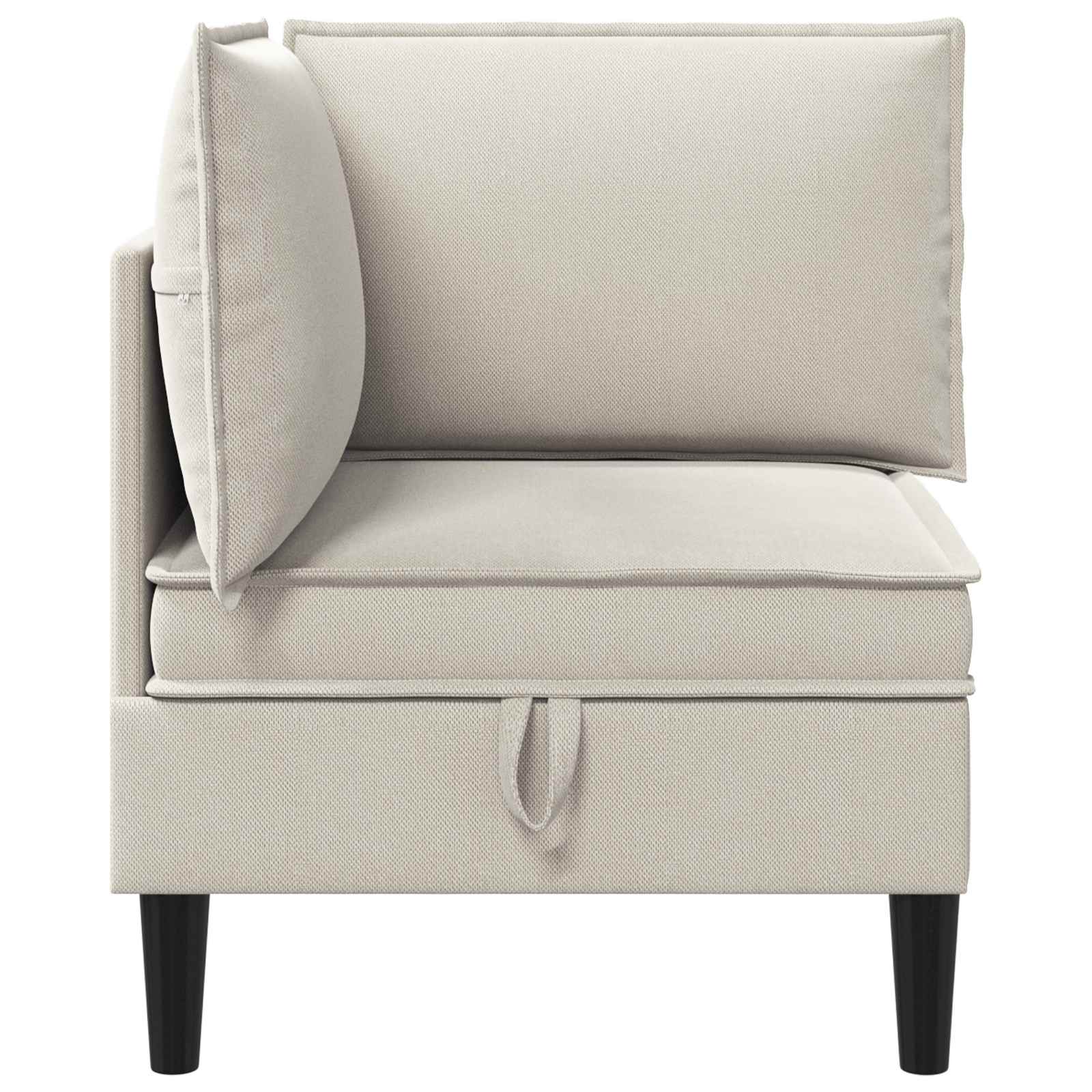 vidaXL Rogowa Sofa z Przechowywaniem Owies Welur