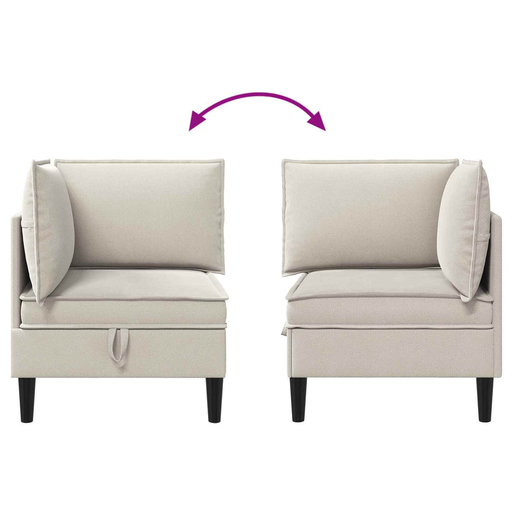 vidaXL Rogowa Sofa z Przechowywaniem Owies Welur