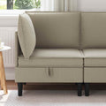 vidaXL Rogowa Sofa z Przechowywaniem piaskowy Welur