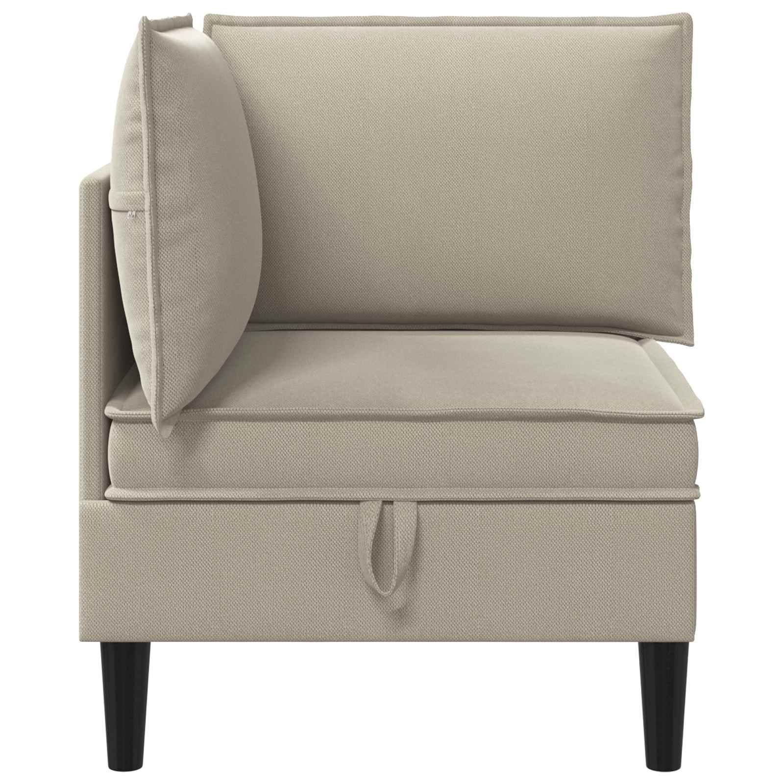 vidaXL Rogowa Sofa z Przechowywaniem piaskowy Welur