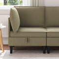 vidaXL Rogowa Sofa z Przechowywaniem Khaki Welur