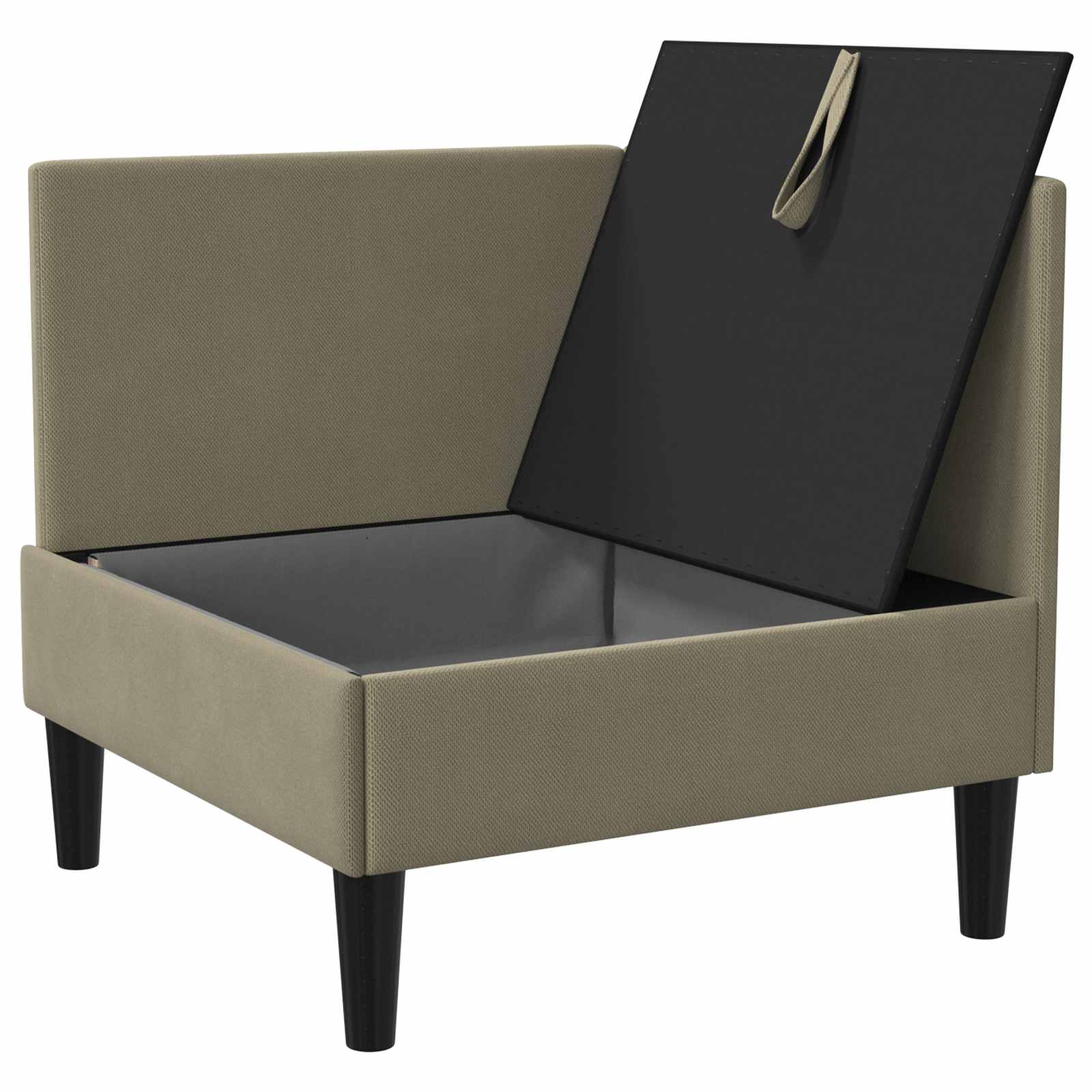 vidaXL Rogowa Sofa z Przechowywaniem Khaki Welur
