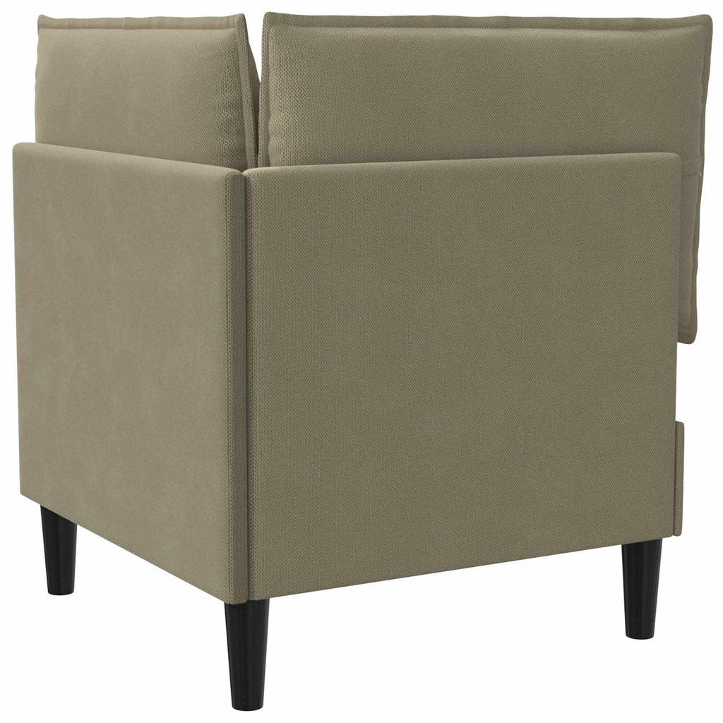 vidaXL Rogowa Sofa z Przechowywaniem Khaki Welur