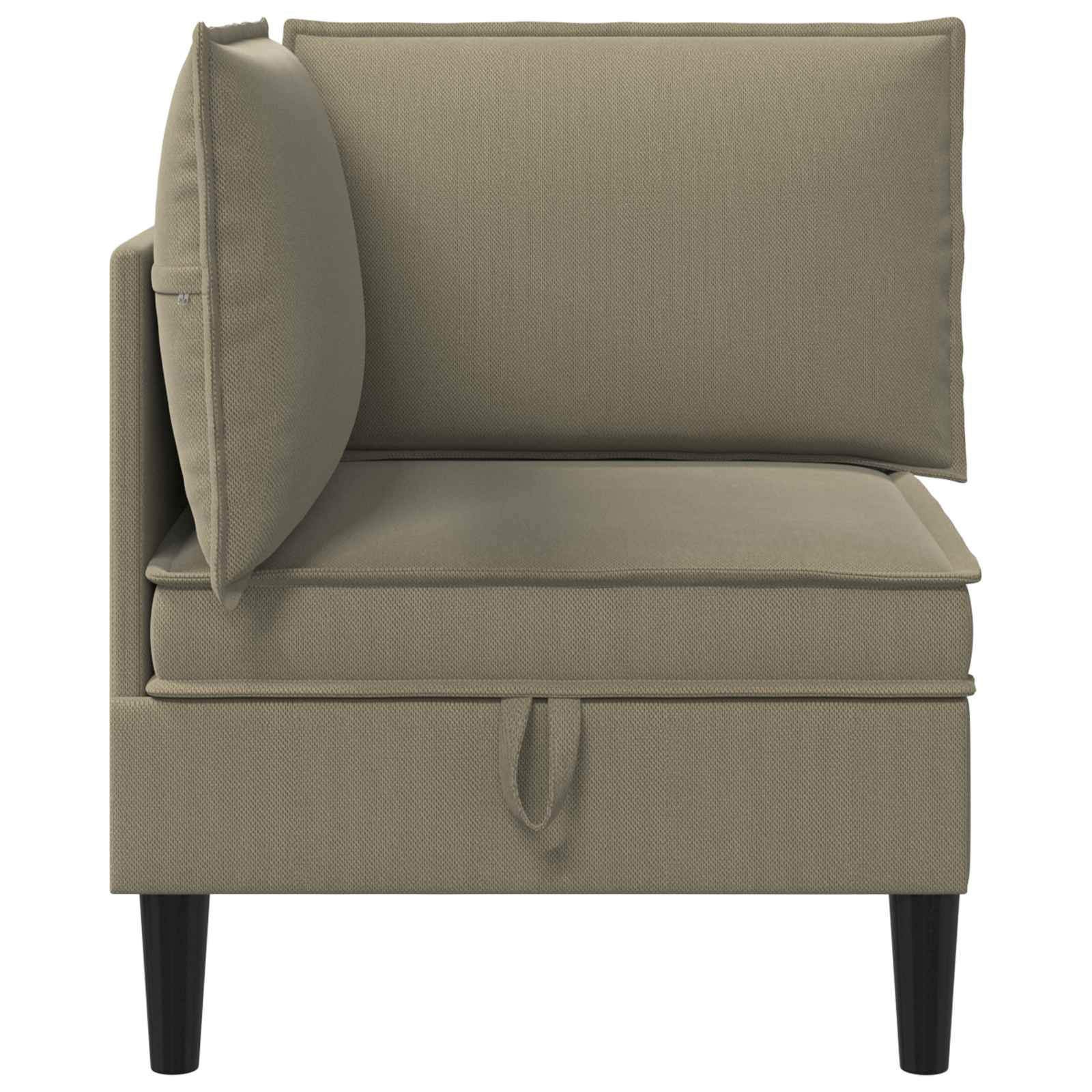 vidaXL Rogowa Sofa z Przechowywaniem Khaki Welur