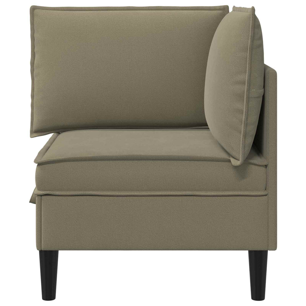 vidaXL Rogowa Sofa z Przechowywaniem Khaki Welur