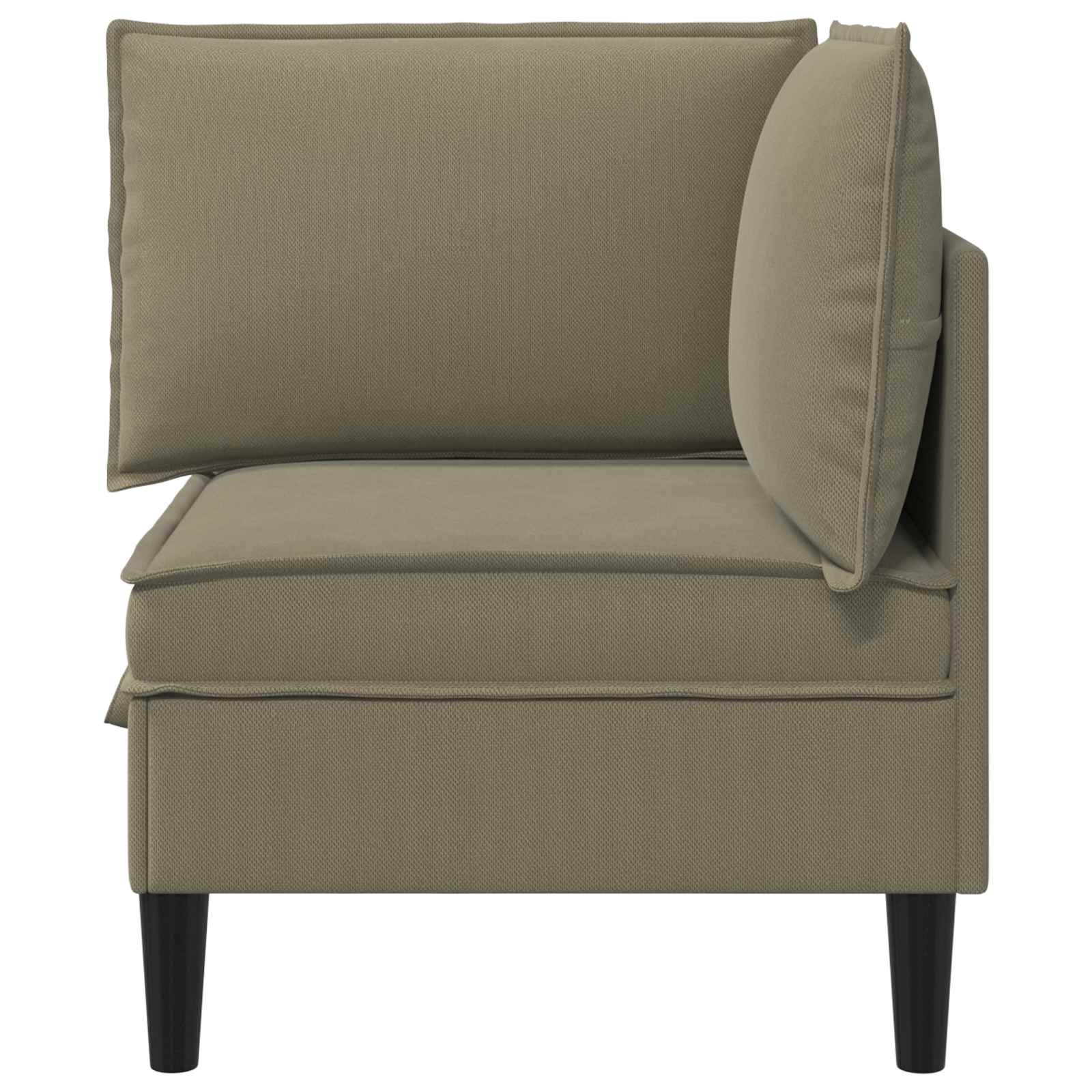 vidaXL Rogowa Sofa z Przechowywaniem Khaki Welur