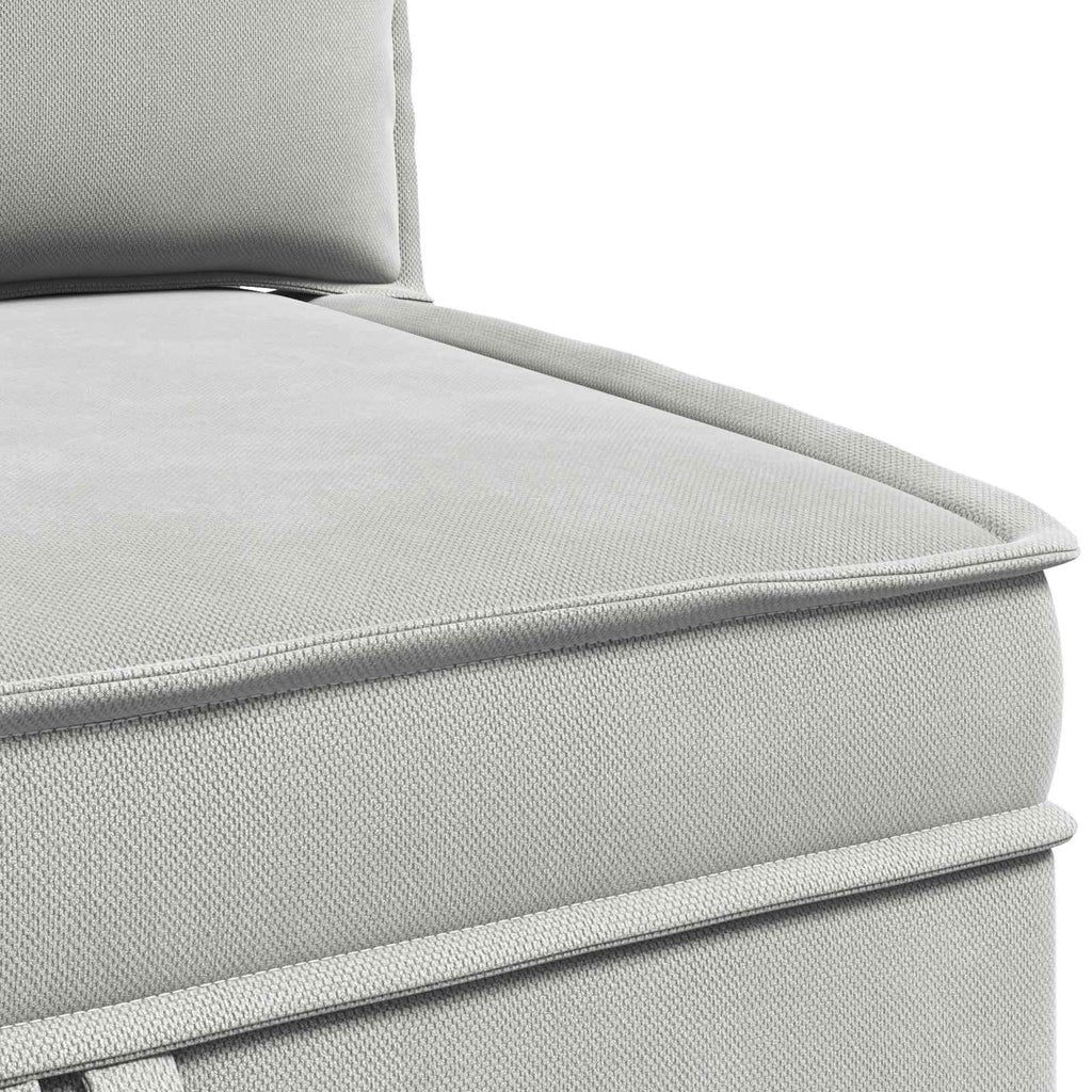 vidaXL Rogowa Sofa z Przechowywaniem jasnoszary Welur