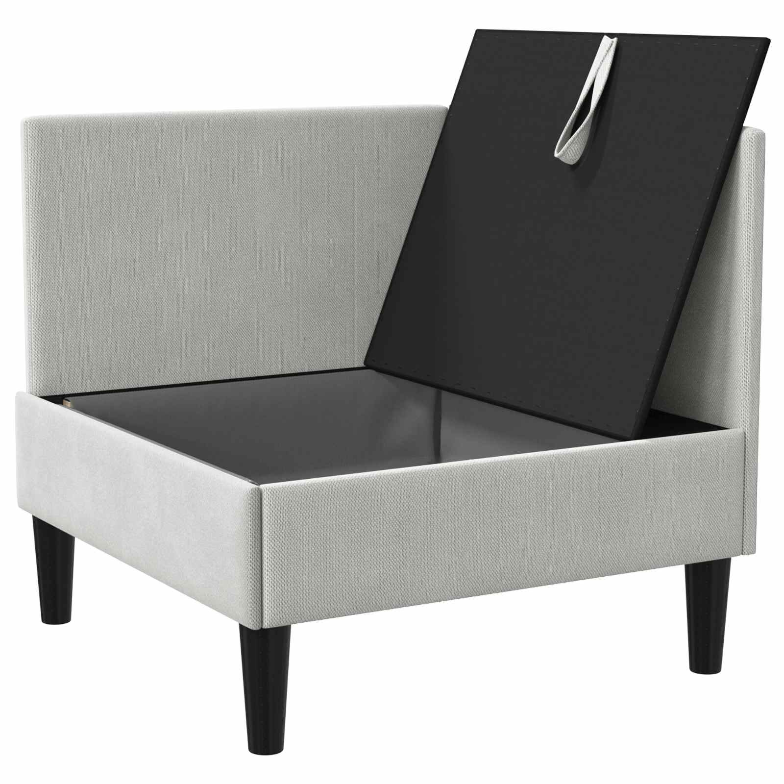 vidaXL Rogowa Sofa z Przechowywaniem jasnoszary Welur