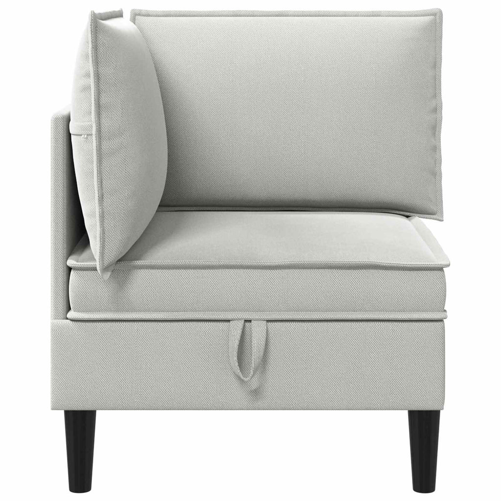 vidaXL Rogowa Sofa z Przechowywaniem jasnoszary Welur