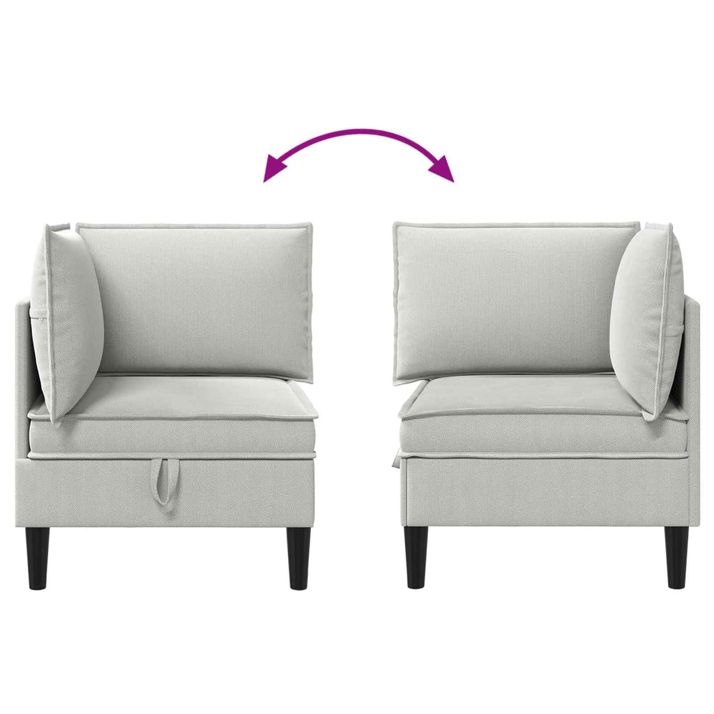 vidaXL Rogowa Sofa z Przechowywaniem jasnoszary Welur