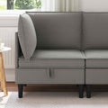 vidaXL Rogowa Sofa z Przechowywaniem ciemnoszary Welur